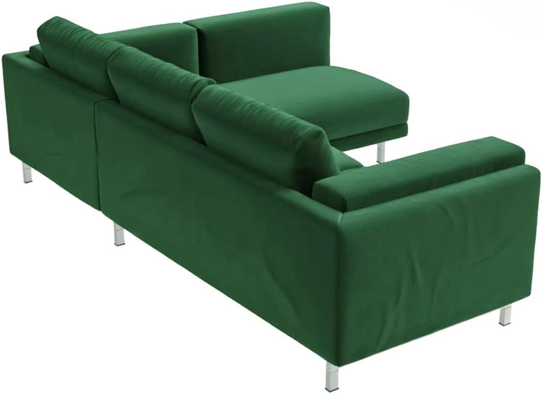 Slipcover Only! Heavy Duty Sofa Covers Compatible for IKEA Nockeby Sofa Slipcover (Left Longer Velvet D Green)