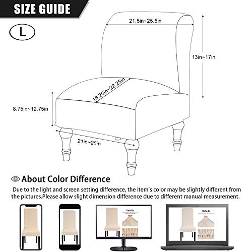 Searchi Armless Accent Chair Covers Stretch Velvet Slipper Chair Slipcover Furniture Protector, Chair Cover Without Arms Removable Washable For Living Room Hotel(Velvet Orange) #TOP6