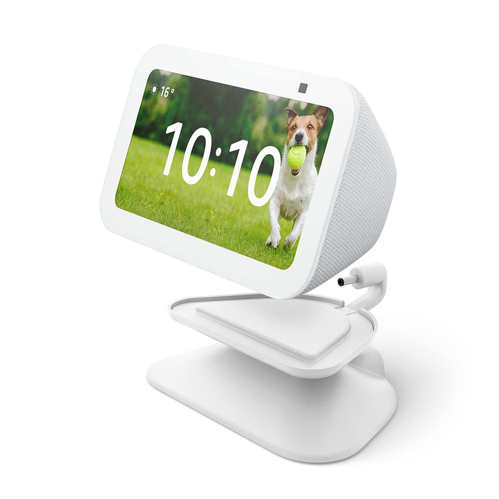 Supporto regolabile per Echo Show 5 (3ª generazione), con ingresso USB-C per la ricarica | Bianco ghiaccio