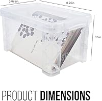 Vista 3 de Advantus 40307 Super Stacker - Cajas de almacenamiento, capacidad para 400 tarjetas de 3 x 5, plástico, transparente