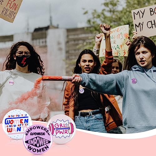 24 Pcs Feminist Pin,Feminist Power Brooch Women's Rights Badge Pins Novelty Female Buttons Pins Decor For Clothes Backpacks Hats (C4) #TOP4