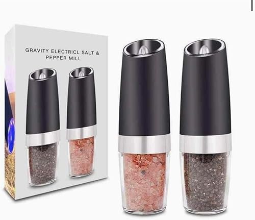 Gravity - Juego de molinillo eléctrico de sal y pimienta (negro mate)