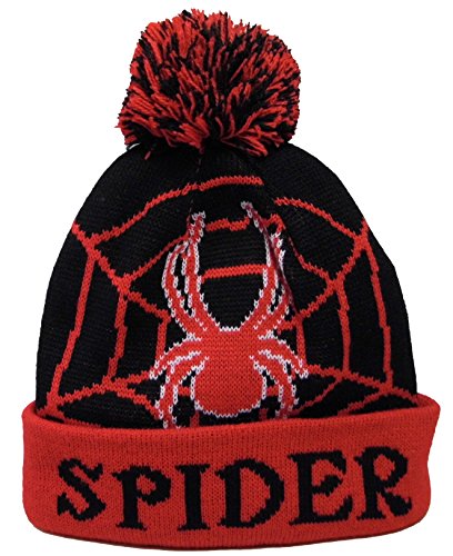 Youth Spider Man Knit Pom Cuffed Beanie Kids Cap