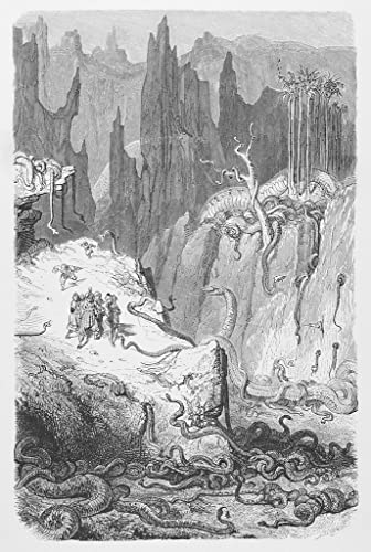 Cuadro de lienzo de Gustave Doré Simbad entre las serpientes decoración 60x90cm