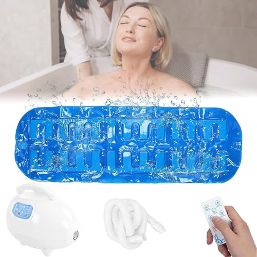 Tappetino per massaggio elettrico a bolle per vasca da bagno, massaggiatore termico per tutto il corpo con livelli di forza regolabili, ideale per rilassarsi e alleviare il dolore a casa