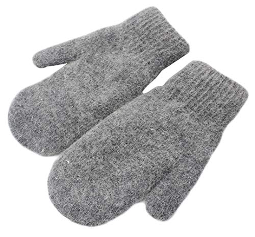 Chickle Adult Kids Winter Warm Thick Knitted Mitten Cashmere Mitten Dark Large