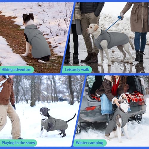 MIGOHI Warm Dog Coat Winter Dog Jacket,Waterproof Cold Weather Coats for Dogs,Fleece Jacket for Small Medium Large Dogs,Reflective Thick Fleece Vest with Leash Hole by MIGOHI - Image 7
