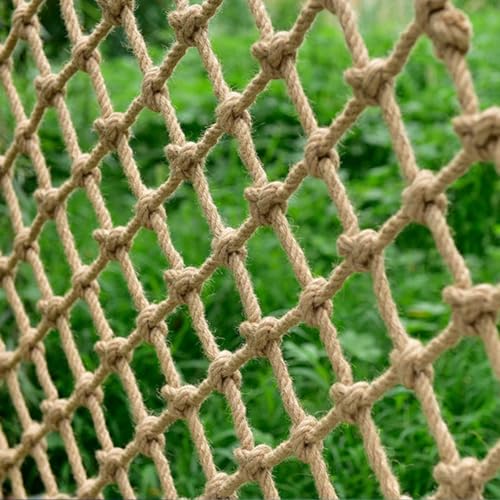 Jute Hemp Rope Nets for Safety and Decorative,Rope Ladder,Tree House Climbing Child Safety Stair Balcony Railing Prot,for Kids and Pet,Versatile Rope Net