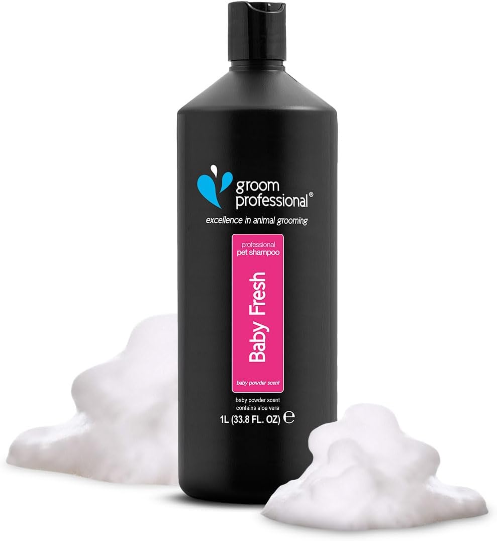 GROOM PROFESSIONAL Baby Fresh Shampoo per Cani – Shampoo Lenitivo al Talco – Delicato per Pelle Sensibile o Pruriginosa – Elimina Forfora e Cattivi Odori nei Cuccioli, con Aloe Vera per Alleviare il