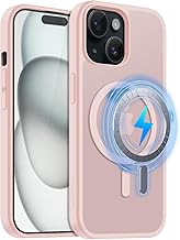 MOBESV Magnetisch Hülle für iPhone 15 6,1 Zoll, Handyhülle kompatibel mit MagSafe, Durchscheinende Matte Dünn Stoßfest Schutzhülle, Rosa