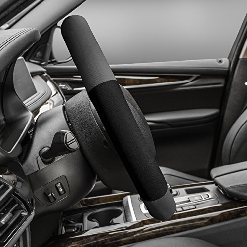 Image of FH Group Universal Fit Modernistic and Seat Belt Pads Combo Set Steering Wheel Cover Fits Most Cars, SUVs Gray
