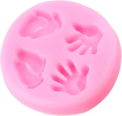 Miniatura 9 de Moldes de silicona para bebé, molde de fondant para pies de bebé, moldes de silicona de mano para baby shower, decoración de pasteles, decoración de