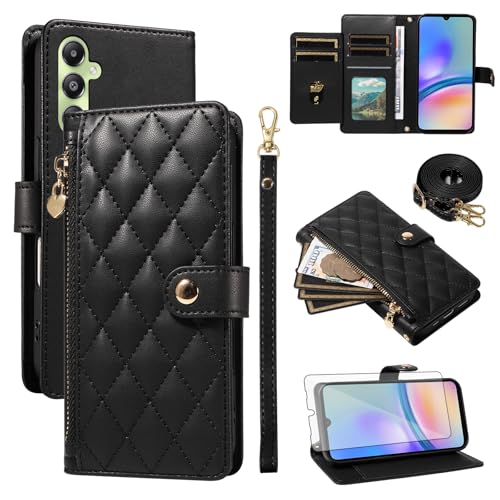 Coque Samsung Galaxy A05s A05 avec protège-écran et zip Asuwish