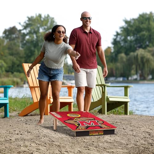 YouTheFan NCAA Maryland Terrapins 2’ x 3’ Wood Cornhole Game with Logo Bags by YouTheFan - Image 6