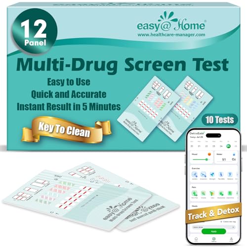 Easy@Home 12 Panel Instant Drug Test Kits - Testing Marijuana (THC),COC, OPI 2000, AMP,BAR,BZO,MDMA,MET/mAMP, MTD, OXY,PCP,PPX-Urine Dip Drug Testing -#EDOAP-1124-10 Pack