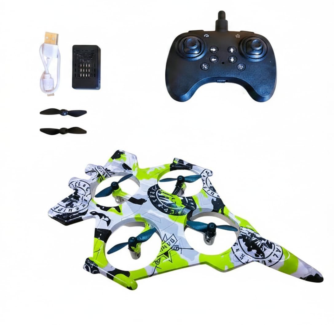 RC Fighter Plane with Remote Control, 360 Degree Rotation, Rechargeable Battery, One Click Take-Off, Fighter Jet Design with LED Lights, RC Quadcopter Drone-image-47