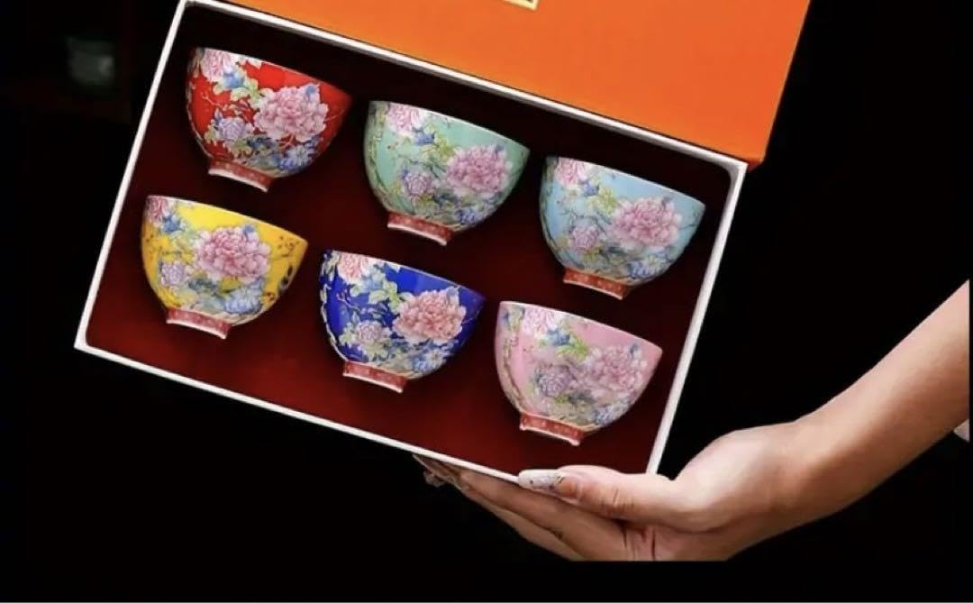 Amazon.co.jp: 茶器 セット プラナカン 中国 6つセット 湯呑み 台湾 