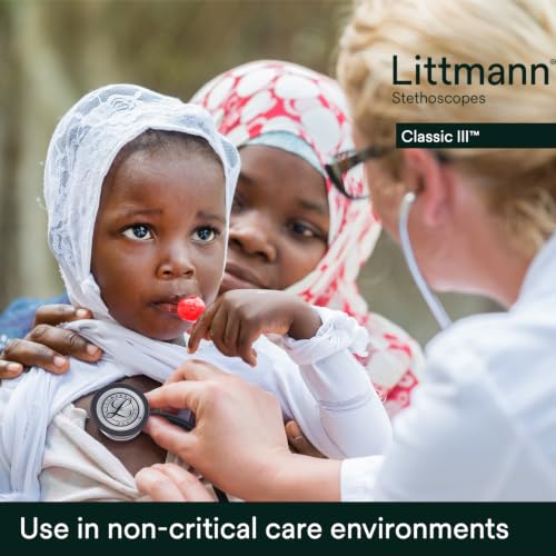 3M Littmann Classic III Monitoring Stethoscope, 5633, More Than 2X as Loud*, Weighs Less, Stainless Steel Chestpiece, 27' Pearl Pink Tube - image 5