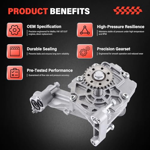 dehateo 12706965 Engine Oil Pump Fit for 2016-2024 Malibu, l4 1.5L Turbo Encore Engine Oil Pump Assembly with Pick Up Tube & Oil Control Valve Replace OE 12706714 12674262 - Thumbnail 2