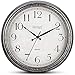 Bernhard Products Rustic Wall Clock 14 Inch Silent Non Ticking, Quartz Battery Operated Decorative Textured Rustic Farmhouse Gray Easy to Read, for Home Kitchen Office