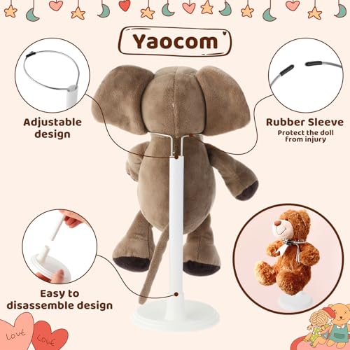 Image of Yaocom 12 Pcs Doll Stands for 8 to 14 Inches Adjustable Dolls Figure Stand Display with Expandable Waist Wire Action Doll Stands Display Rack for Home Shop Birthday Party Favor(White)