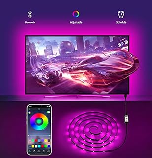 KeShu TV Backlight USB TV Led Lights 3M LED TV Backlights Led Backlights for TV Sync with Music Bluetooth App Control Dimmable Led Strip Lights for Bedroom Gaming Bookcase