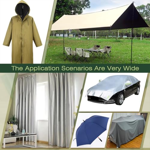 GORGECRAFT Waterproof Oxford Fabric 210 Denier Water Repellent Canvas Cordura Fabric PU Backing for Outdoor Indoor Project Upholstery Home Decor Sunbrella Awning Green 3x1.5m - Image 4