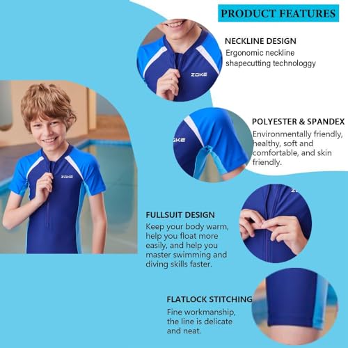 Image of karrack Girls and Boys One Piece Rash Guard Swimsuit Kid Water Sport Short Swimsuit UPF 50+ Sun Protection Bathing Suits
