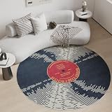GTRY Round Vinyl Record Rug