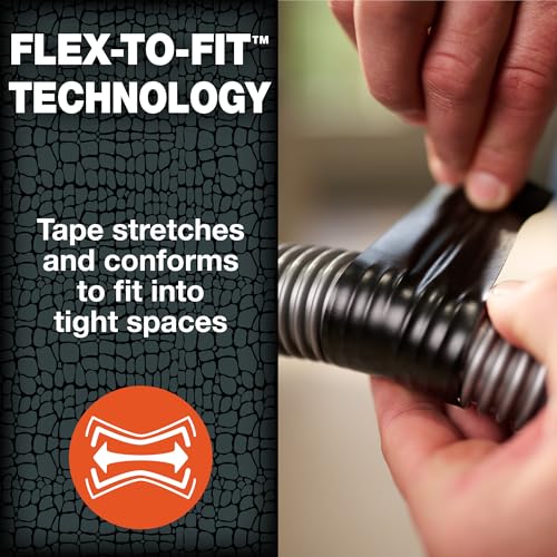 Image of T-REX Flexible Waterproof Tape - Heavy Duty Adhesive Waterproofing Tape for Repair, Leaks, Roof Patches - Extreme Weather & UV Resistance - Black, 1.88 inch x 30 ft. (Pack of 2)