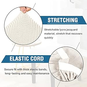 H.VERSAILTEX Stretch Dining Chair Covers Set of 2 Chair Covers for Dining Room Parsons Chair Slipcover Chair Protectors Covers Dining, Feature Textured Checked Jacquard Fabric, Ivory HVERSAILTEX Stretch Dining Chair Covers Set of 2 Chair Covers for Dining Room Parsons Chair Slipcover Chair Protectors Covers Dining Feature Textured Checked Jacquard Fabric Ivory