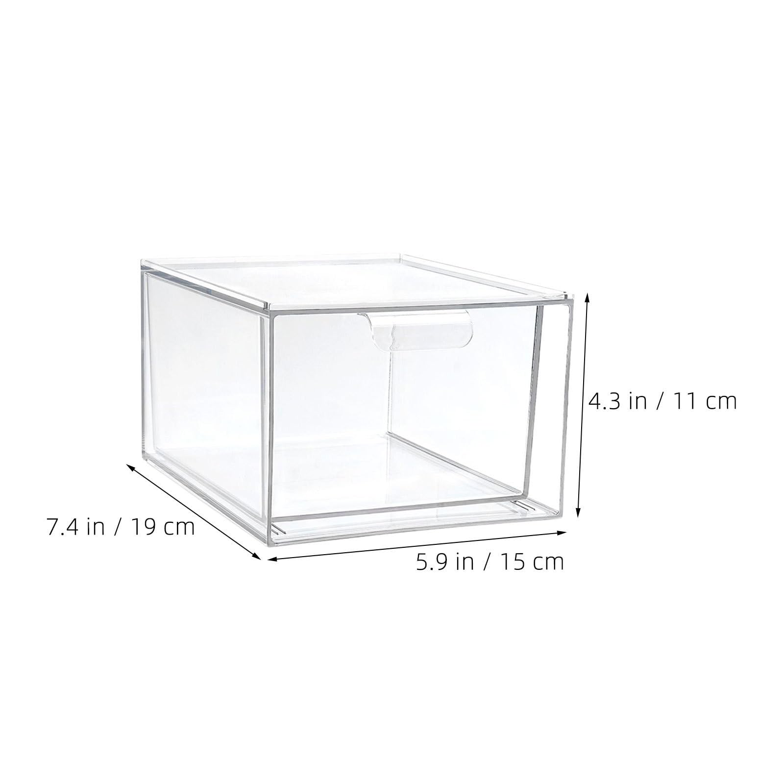 Alasum 4 Pezzi Organizer Trasparente Design Impilabile con Divisori Rimovibili e Maniglia in Pet per Collane e Rossetti per Uso Domestico e Cassetti da Ufficio