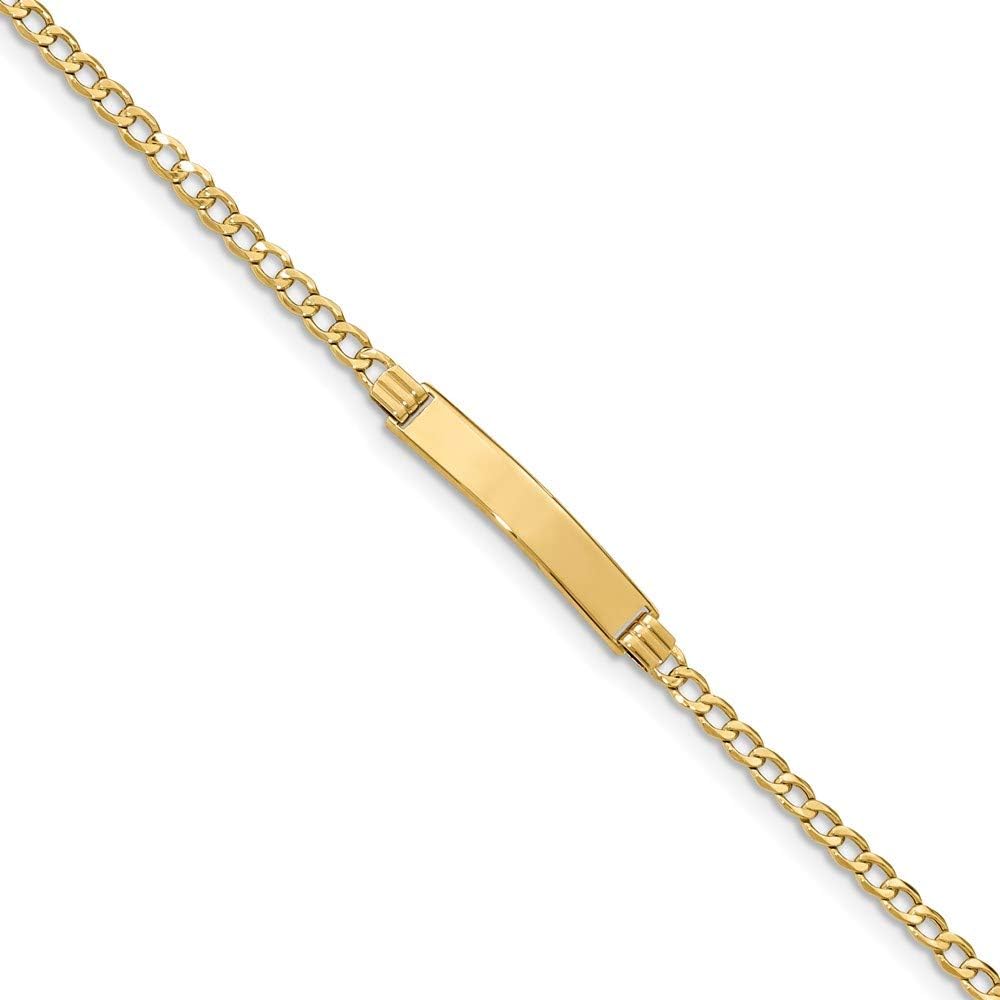 Chain Necklace 14K Yellow Gold bracelet ID Link, 7 in 5 mm 3.5