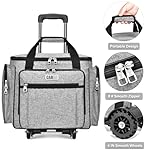 CAB55 Rolling Craft Bag, Tote Bag with Wheels for Women, Rolling Teacher Bag with Removable Folding Hand Truck (Grey) - Image 2