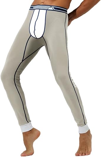 Ouruikia Mens Thermal Underwear Bottoms Sport Long Johns Base Layer Bottom Warmth Thermal Pants Leggings
