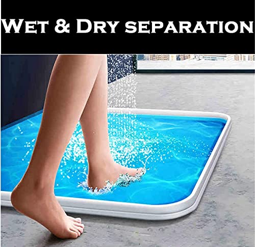 Image of Silicone Water Stopper with Glue Collapsible Threshold Water Dam Barrier Strip for Shower, Self-Adhesive, Bathroom Tub Water Retaining Stopper Bendable, Dry and Wet Separation Strip 2 Meter