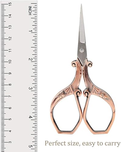 Miniatura 8 de Tijeras de punto de cruz retro europeas, tijeras de coser vintage con mango de aleación de zinc para bordado, costura, doble hilo, costura,