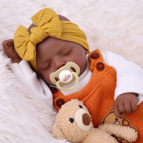 Muñeca BABESIDE bebé realista 20 pulgadas negro miniatura 5