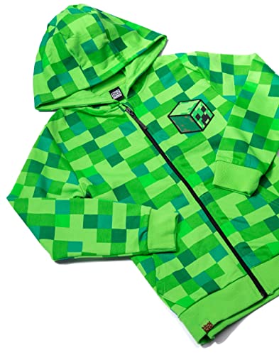 Minecraft Childrens/Boys Creeper Character Hoodie (7-8 Years) Green #TOP3
