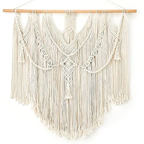 Mkono Macrame Wall Hanging Boho Home Decor Chic Woven Decoration for Bedroom Living Room Apartment Dorm Gallery Perfect Handmade Christmas Gift Ideas, 1 Pack, Large Size, 36"x35"