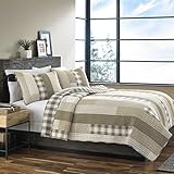 Eddie Bauer Home | Fairview Collection | 100% Cotton Reversible & Lightweight Quilt with Matching Shams, Pre-Washed for Extra Comfort, King, Sand