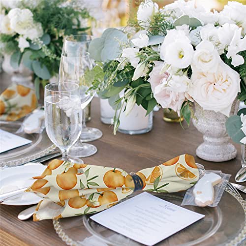 N/A Plant Fruit Orange Table Napkins Cloth Set Soft Handkerchief Wedding Decoration Banquet Dinner Napkins Cloth (Color : 8Pcs, Size : 50X50Cm) #TOP1