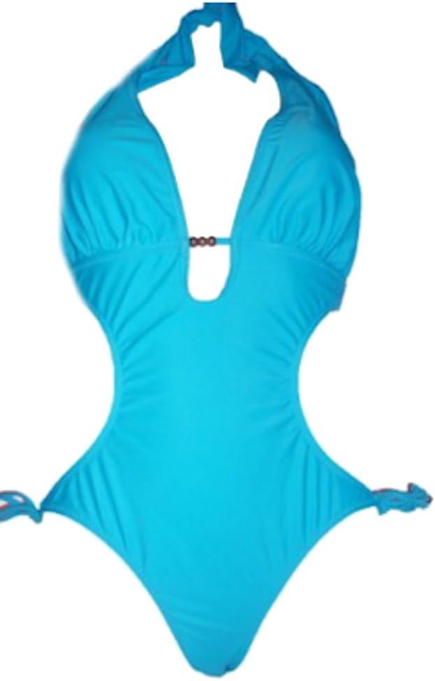 Womens Monokini Swimsuit, Aloha, One Piece ,Small / 2-4,Aqua
