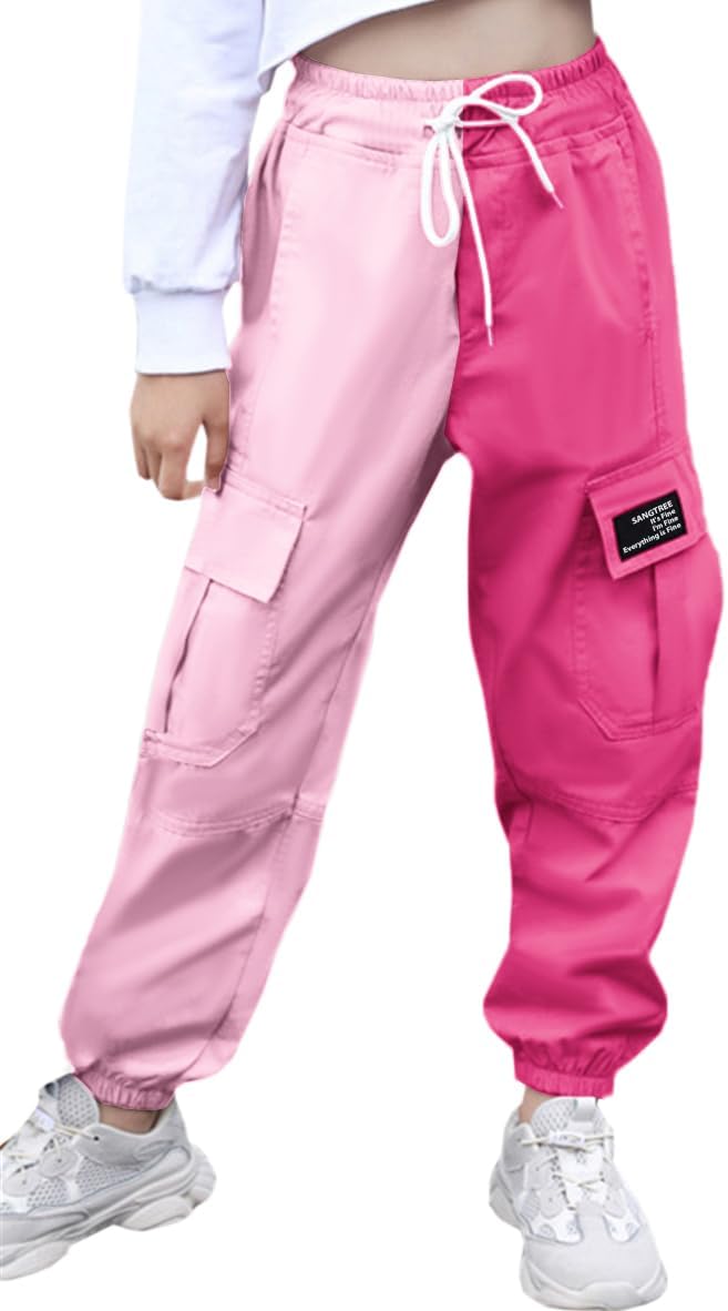 SANGTREE Girls & Women's Cargo Jogger Pants, 3 Years - Women 3XL