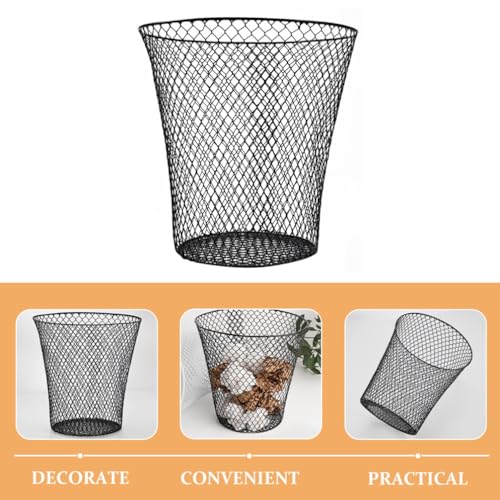 Image of ABOOFAN Wire Mesh Trash Can Small Round Waste Basket Office School Garbage Can Home Essential