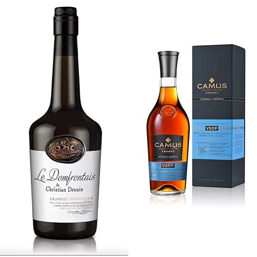 CHRISTIAN DROUIN - Le Calvados Sélection - 40% Alcohol - Origin: France/Normandy - Bottle 70 cl & CAMUS COGNAC VSOP - Intensely Aromatic - 70cl 40° - Independent House since 1863