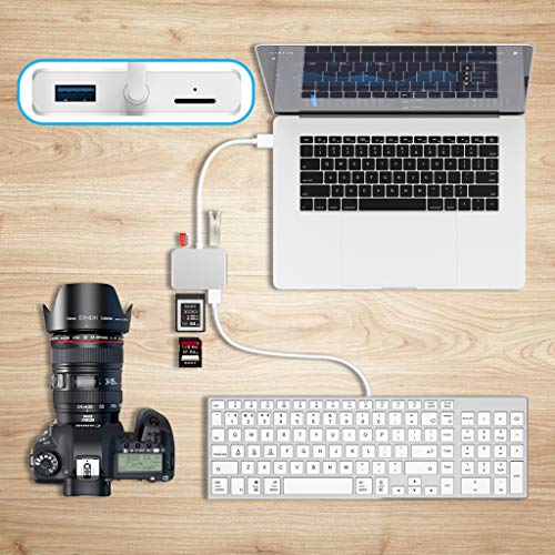 Image of 【Upgraded Version】 XQD Card Reader USB 3.0 SD(HC /XC) TF Card Reader with USB3.0x2 Fast Speed Up to 5Gbps,Compatible with Sony G&M Series XQD and TF /SD /SDHC Cards, for Windows /Mac OS