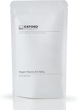 Vegan Vitamin D3 400iu Tablets | Muscles, Immunity, Bones, Teeth | Oxford Vitality 120