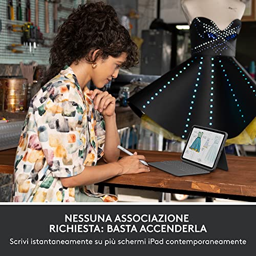 Logitech Crayon Matita Digitale Per Ipad, Con Porte Usb-C, Tecnologia Apple Pencil, Precisione Al Pixel Senza Latenza e Punta Intelligente Dinamica Ricarica Usb-C Rapida, 50 x 50 x 28 cm - Argento