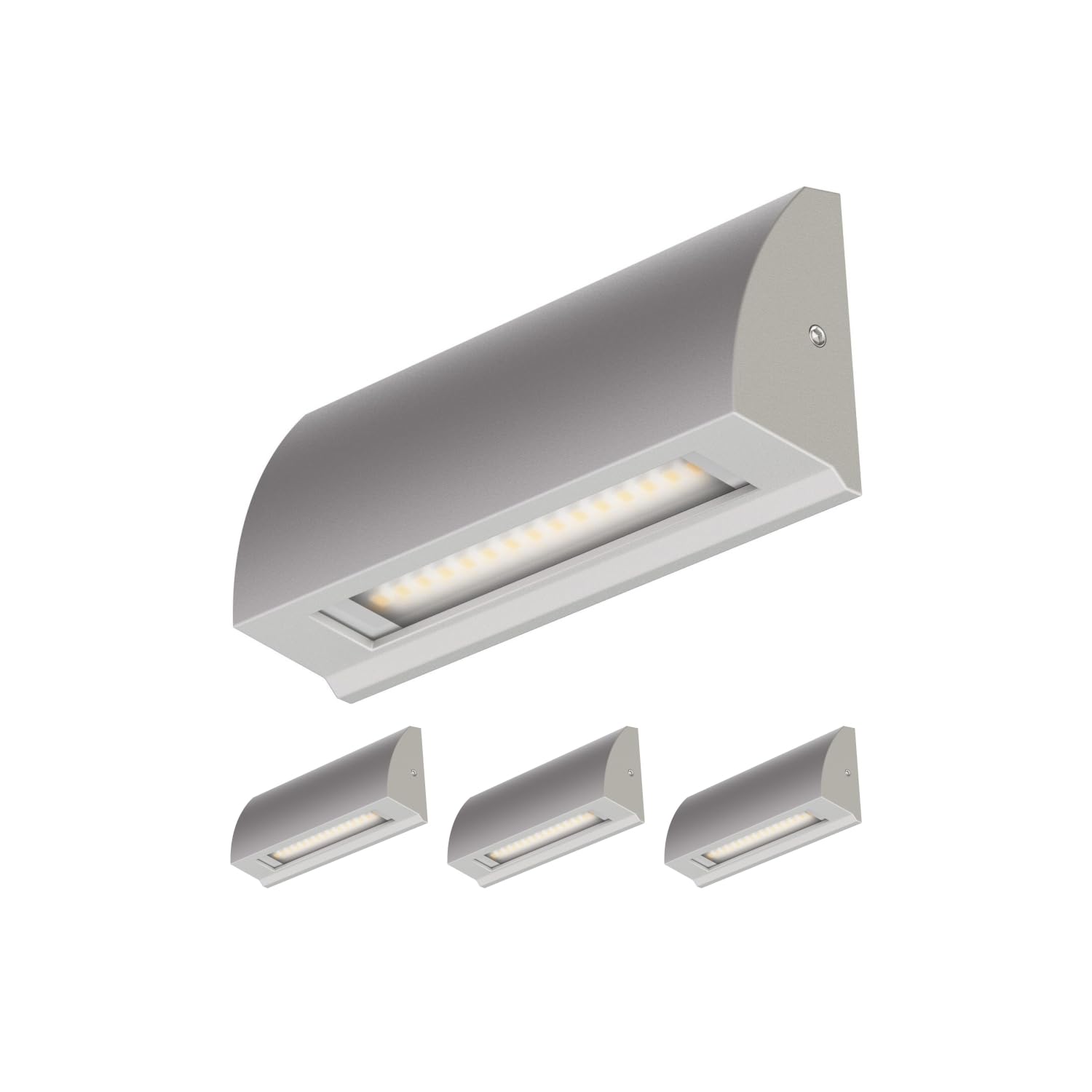 ledscom.de 4 LED wall Light/Staircase Light SEGIN for Outdoors, IP54, Flat, Downlight, Black matt, Angular, 6.2 W, 566lm, Warm White — view 43